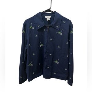 Alfred Dunner Vintage Frog Embroidered Jacket Size 14 Petite